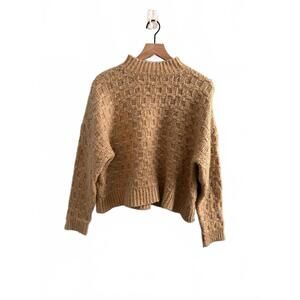 Wool Blend Knit Sweater in Tan - women’s small